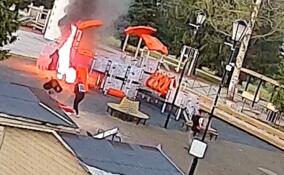 Полицейские задержали подростков за поджог детской площадки в Рахье