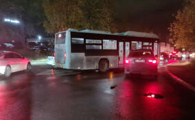 Легковушка столкнулась с автобусом между Петербургом и Буграми