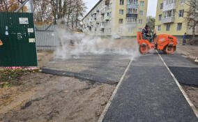 Рабочие заасфальтировали пешеходную дорожку в Лупполово