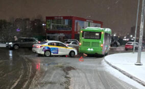 Легковушка столкнулась с автобусом в Кудрово