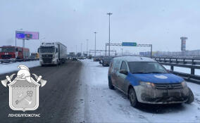 Десять автомобилей столкнулись на КАД под Буграми