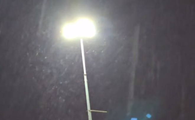 В Кудрово выпал снег