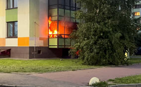 На первом этаже в Кудрово вспыхнула лоджия